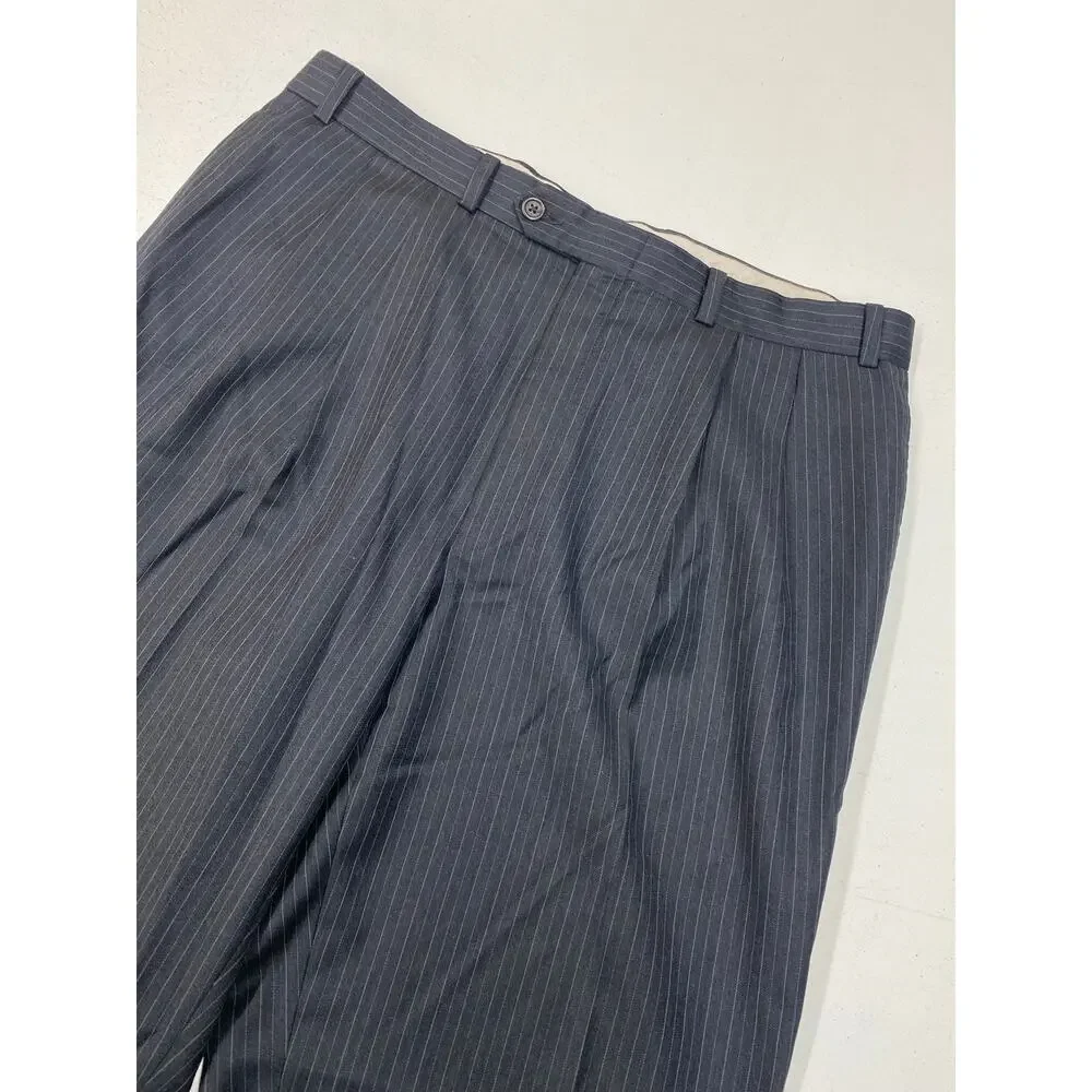 VTG Lauren Ralph Lauren pin-stripe wool 2-piece pleated blazer dress pants suit